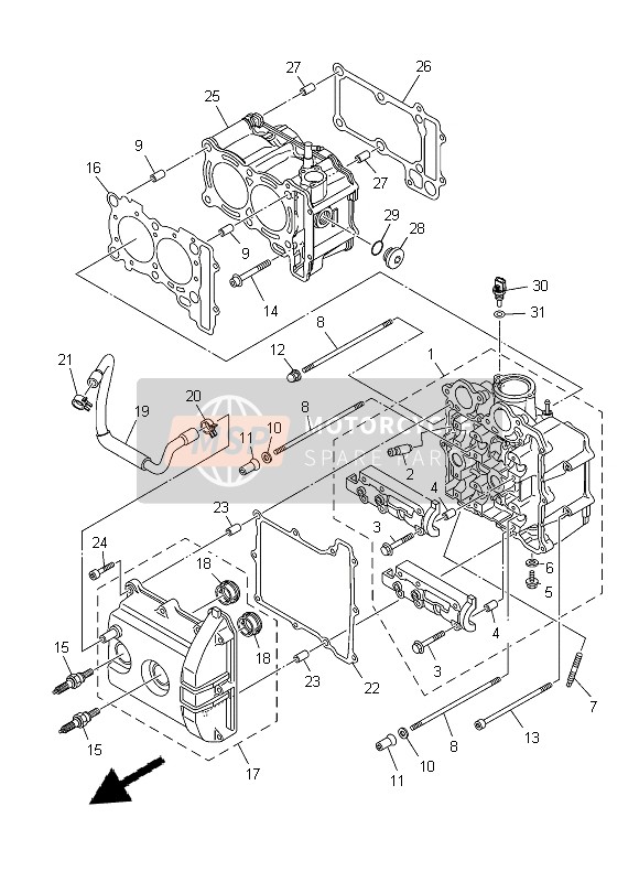 Yamaha XP500A 2013 Cylinder for a 2013 Yamaha XP500A